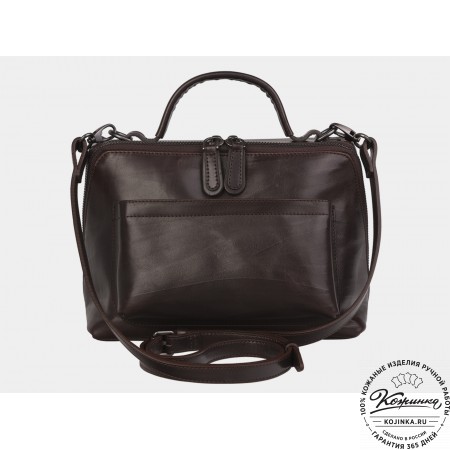 Женская кожаная сумка "Крис" (коричневая)